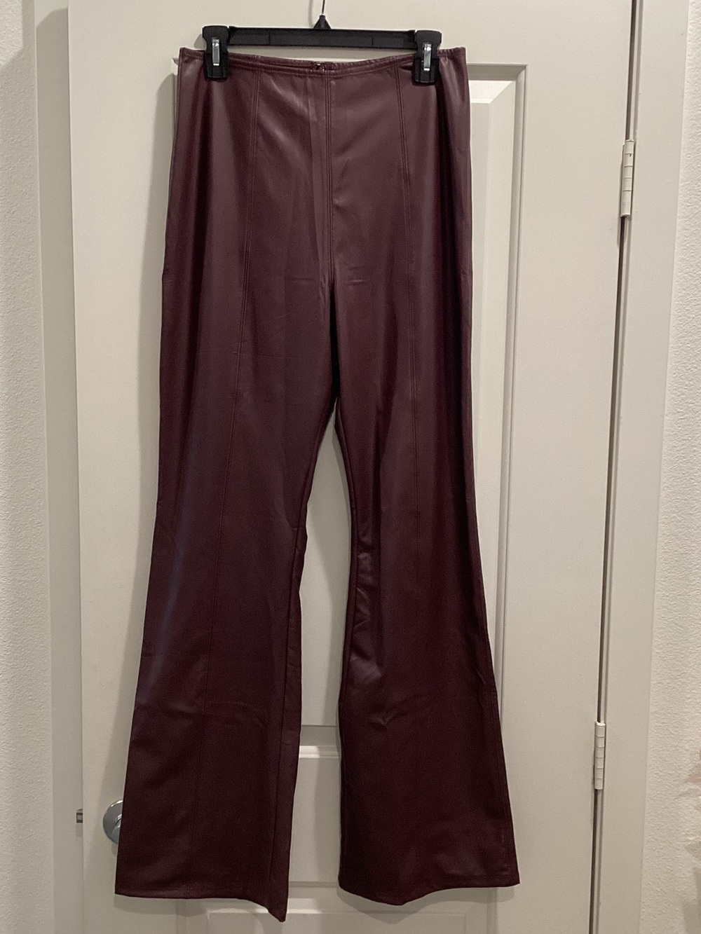 Victoria's Secret Faux Leather Bootcut Pants - Burgundy